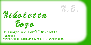 nikoletta bozo business card